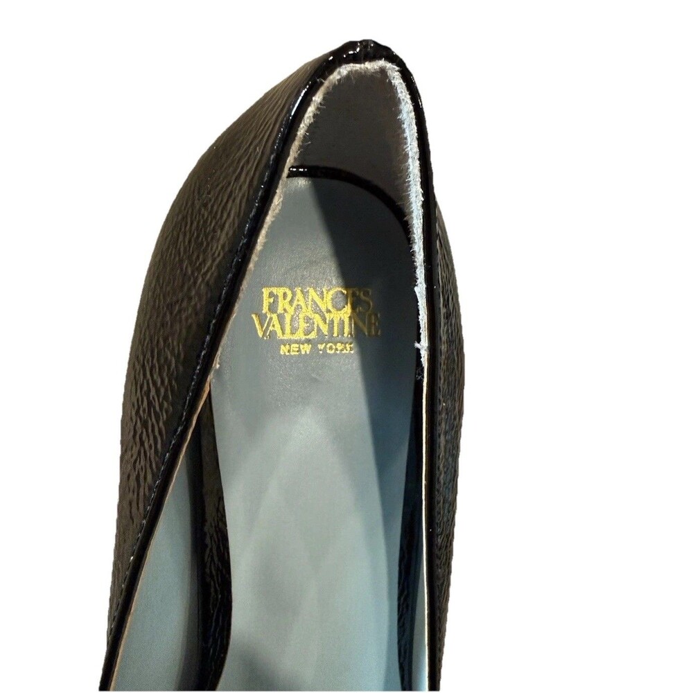 Luxury Black Leather Frances Valentine NY Knot Kitten Heel Pointed Toe 7.5‎ NWOB - Picture 13 of 14
